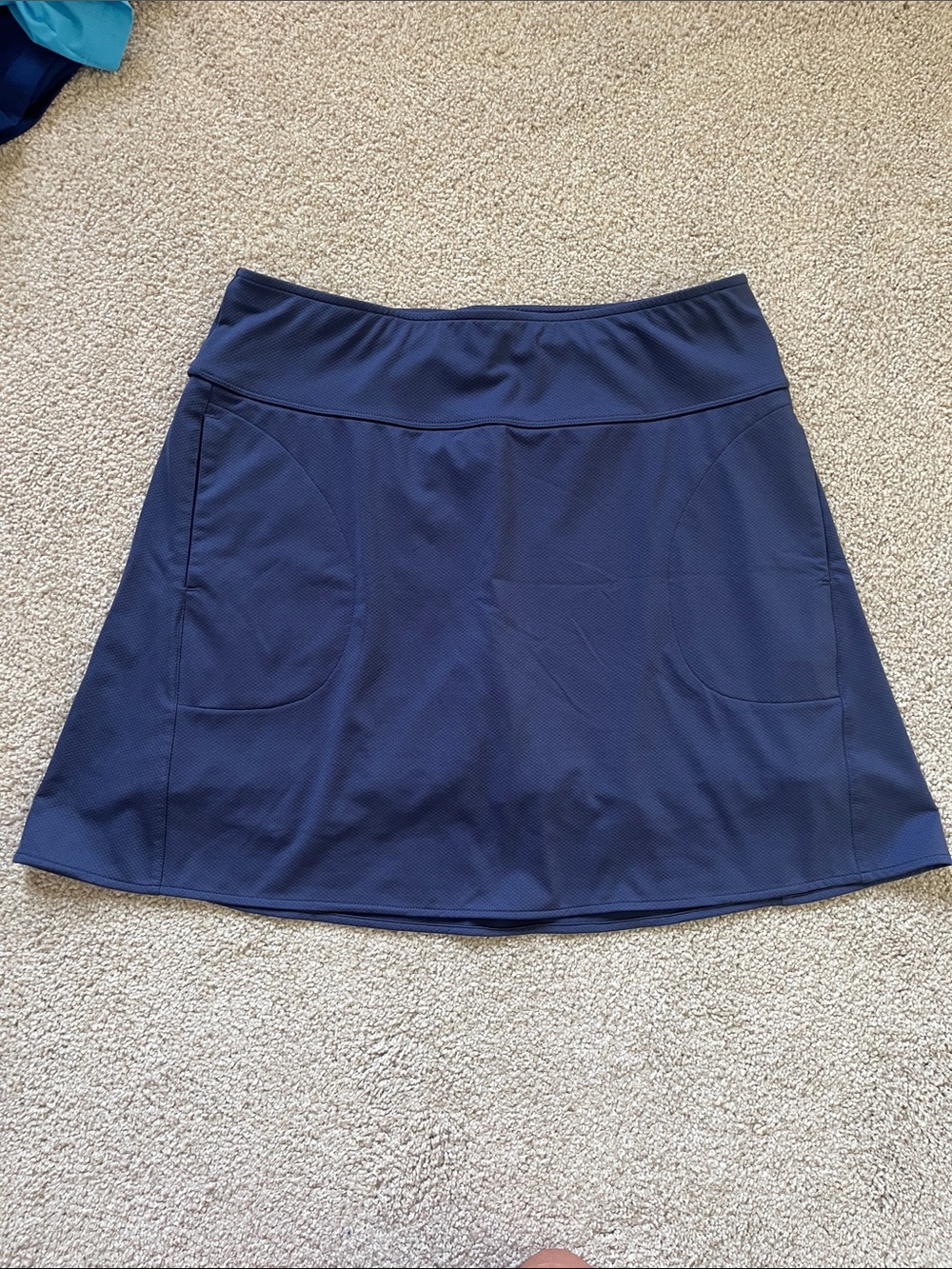 Navy Performance A-Line Skort with Front Pockets